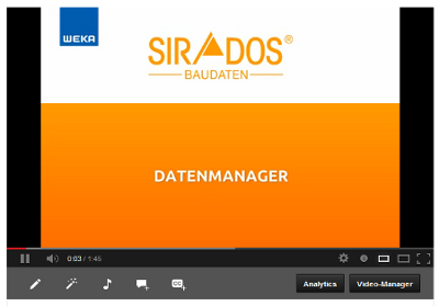 Video sirados Datenmanager
