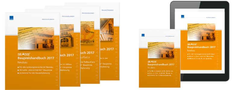 Aktuelle und marktrecherchierte SIRADOS Baupreise für 2017 im Taschenbuchformat und als E-Book