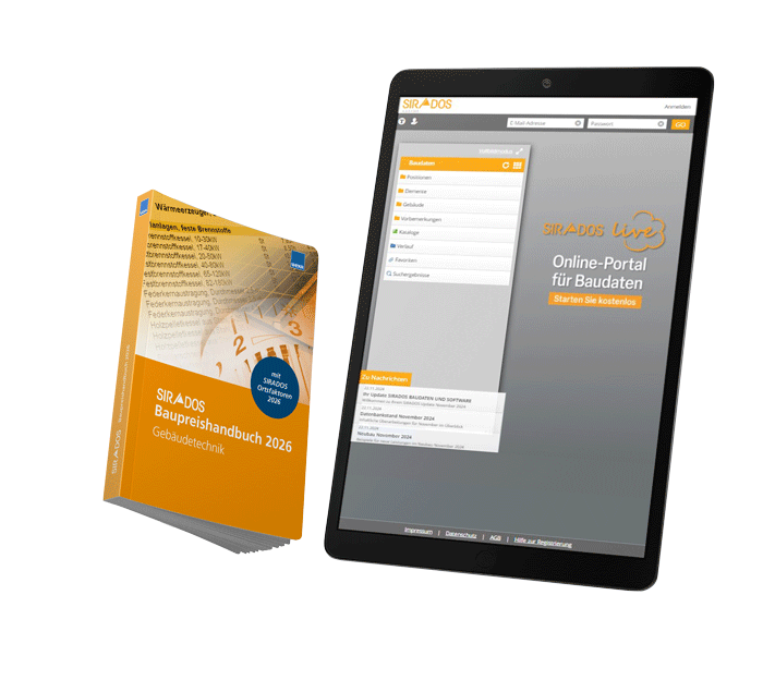 SIRADOS Baupreishandbuch Gebäudetechnik inkl. Onlinezugang SIRADOS Baupreishandbuch Gebäudetechnik inkl. Onlinezugang