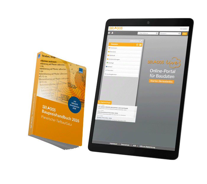 SIRADOS Baupreishandbuch Tiefbau/GaLa inkl. Onlinezugang SIRADOS Baupreishandbuch Tiefbau/GaLa inkl. Onlinezugang
