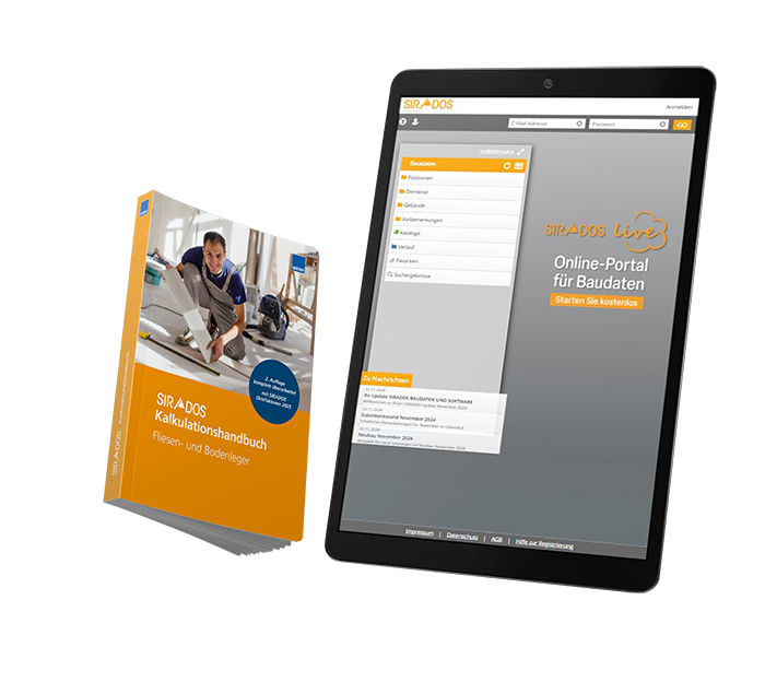 SIRADOS Kalkulationshandbuch Fliesenleger inkl. Onlinezugang