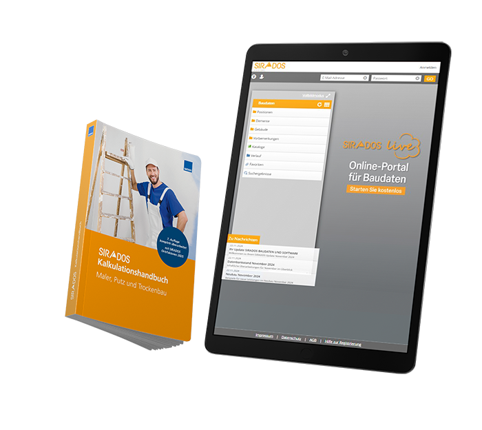 SIRADOS Kalkulationshandbuch Maler inkl. Onlineversion