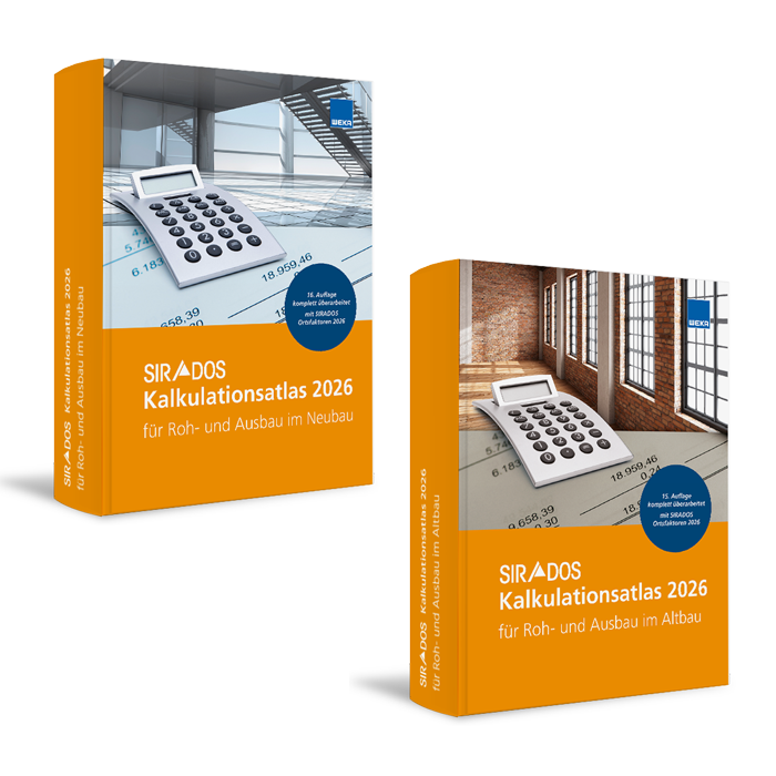 Produktabbildungen der beiden Kalkulationsatlanten für den neubau und Altbau